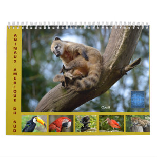 Various animals of South America 12 month Calendar