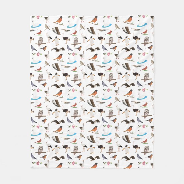 Various Birds Fleece Blanket (Front)