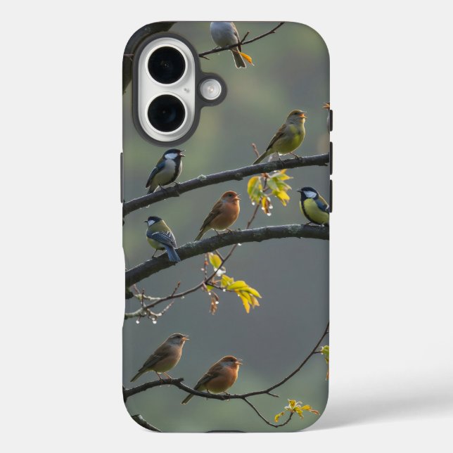 Various birds perched on tree branches Case-Mate iPhone case (Back)