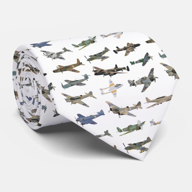 Various British WW2 Airplanes Tie (Rolled)