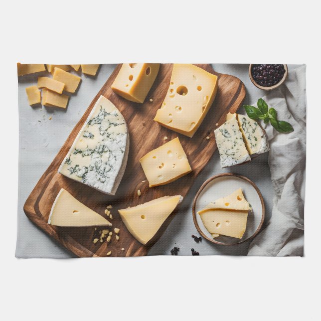 Various cheese kitchen towel (Horizontal)