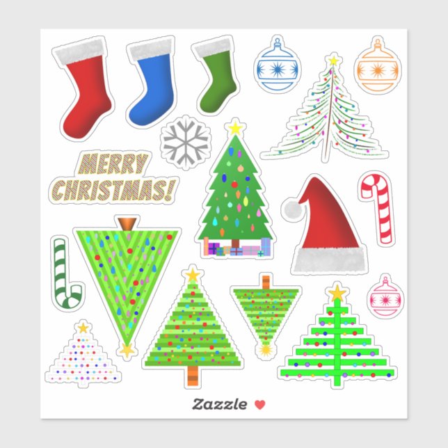 Various Christmas Themed Symbols Sticker (Sheet)