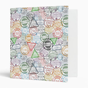 Various cities retro postal markings pattern binder