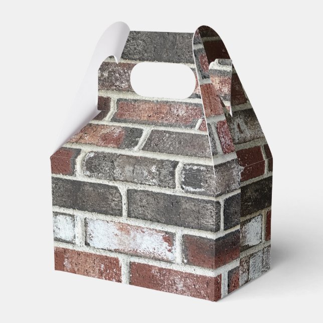 various colour brick wall pattern favor box (Front Side)