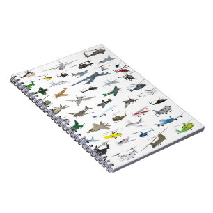 Various Colourful Airplanes and Helicopters Notebook