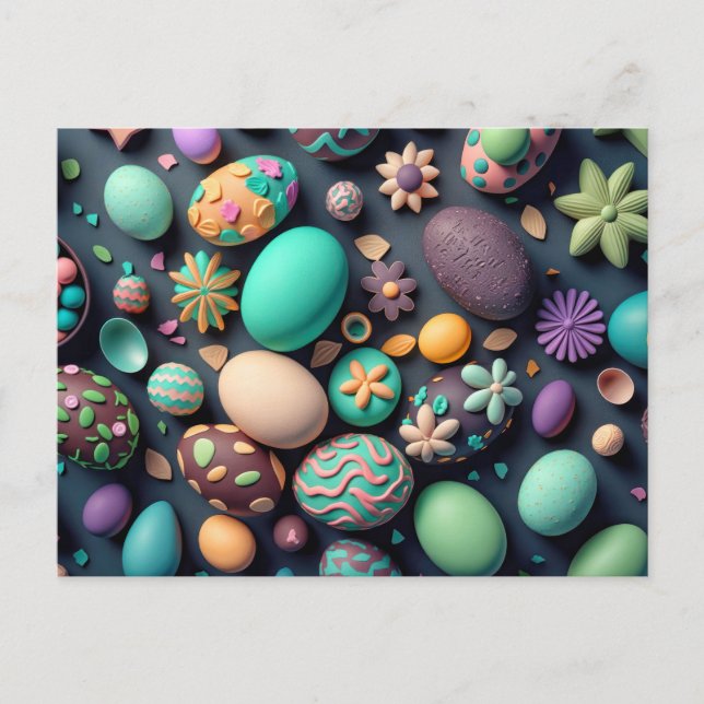 Various Colourful Delicious Easter Eggs Postcard (Front)