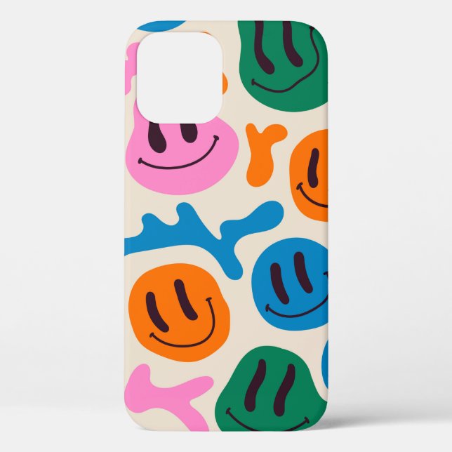 Various colourful melting smiling Faces. Lava lamp Case-Mate iPhone Case (Back)