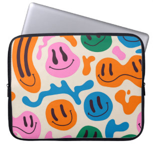 Various colourful melting smiling Faces. Lava lamp Laptop Sleeve