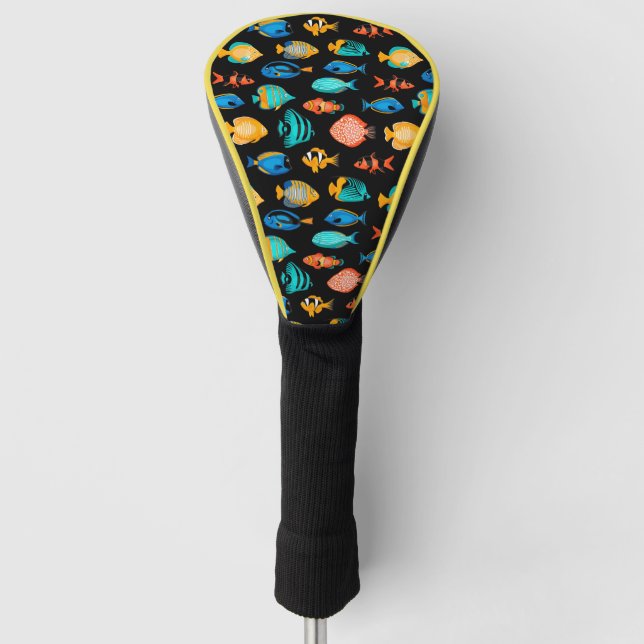 Various colourful tropical fish pattern golf head cover (Front)