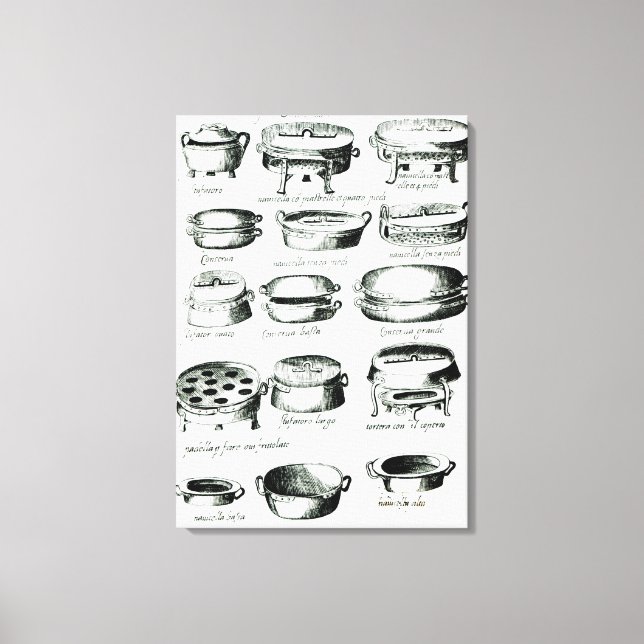 Various Cooking Vessels, 1570 Canvas Print (Front)