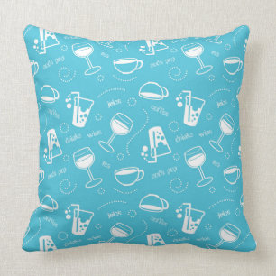 Various drinks throw pillow