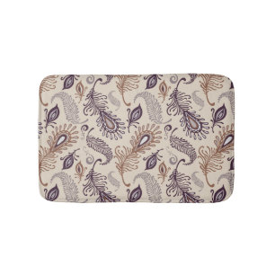 Various Feather Pattern Bath Mat