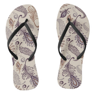 Various Feather Pattern Flip Flops