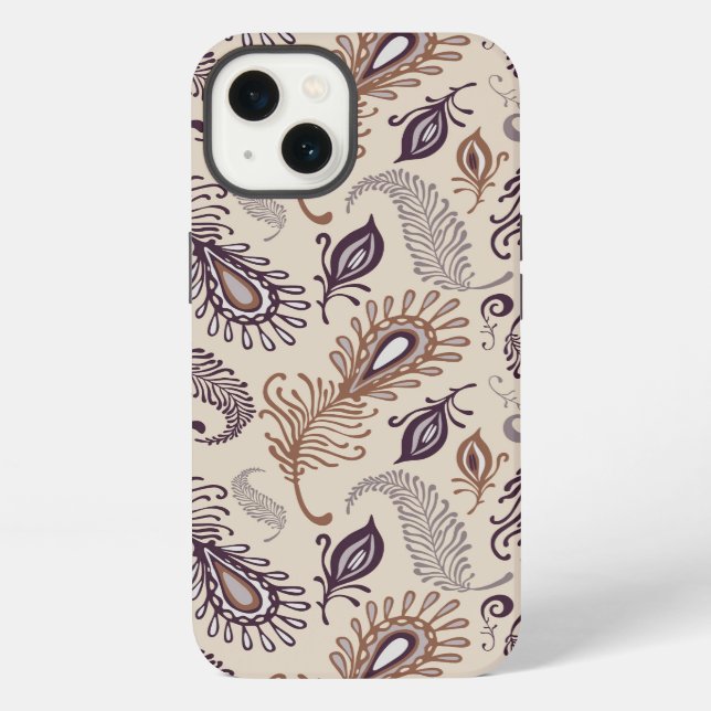Various Feather Pattern iPhone Case (Back)