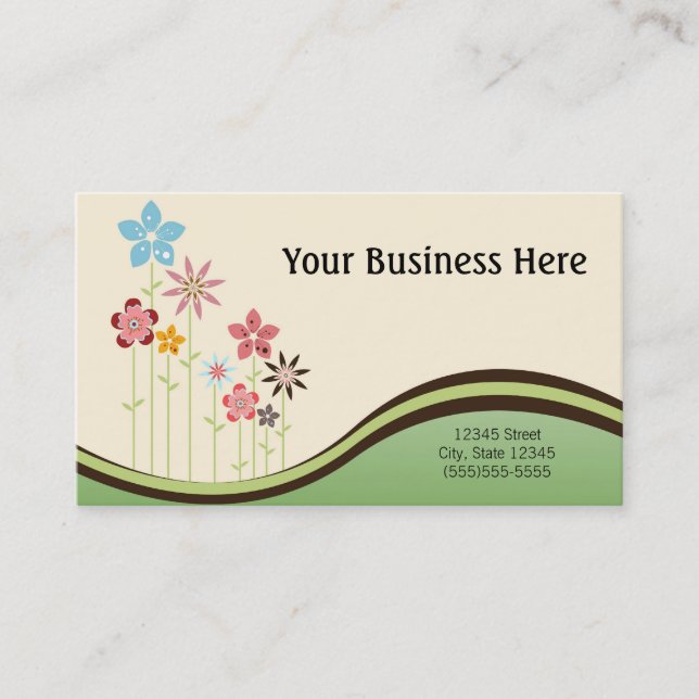 Various Flowers Business Card (Front)