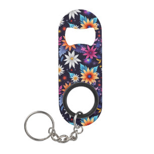 Various Flowersin Shades Pattern-24192 Keychain Bottle Opener