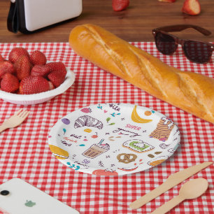 Various Food and Drink  Paper Plate