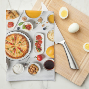 Various food kitchen towel
