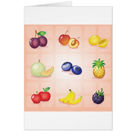 Various Fruits Greeting Cards