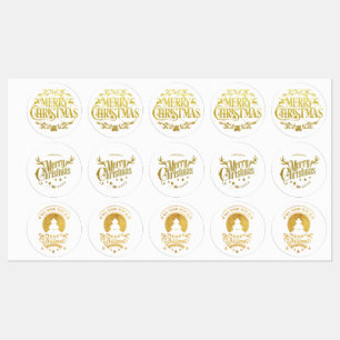 Various Golden Labels for Christmas