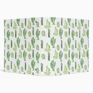 Various green cacti pattern binder
