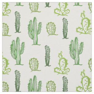 Various green cacti pattern fabric