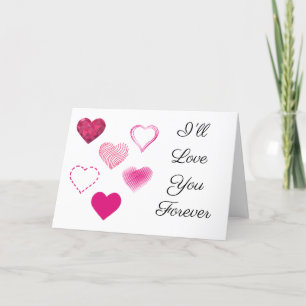 Various heart designs with Custom Message Card