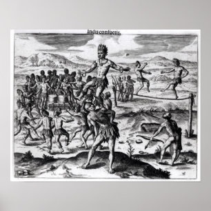 Various Indian Games, from 'Americae' Poster