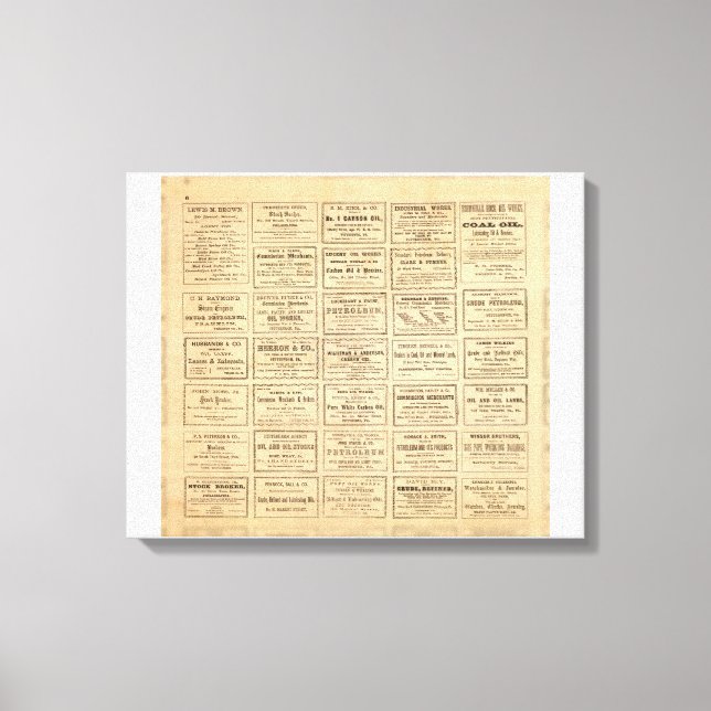 Various oil advertisements canvas print (Front)