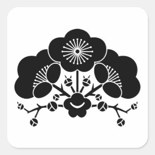 Various plum blossoms square sticker
