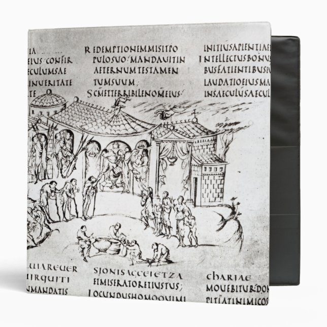 Various scenes illustrating a psalm binder (Front/Inside)