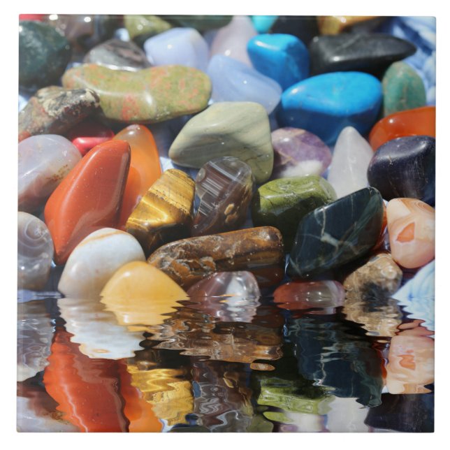 Various Semi-precious gemstones  Tile (Front)