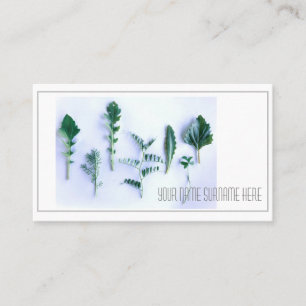 Various Shape Green Leaves Nature Feel Business Card