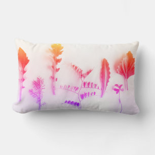 Various Shape Leaves Plants Nature Feel Lumbar Pillow