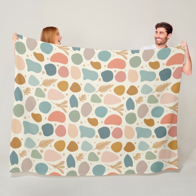 Various shapes in pastel colours fleece blanket (In Situ)