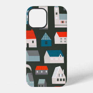 Various small tiny houses. Paper cut style. Flat d iPhone 12 Case