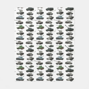 Various Soviet WW2 Tanks Fleece Blanket
