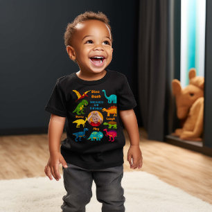 Various Species of Colourful Dinosaurs Baby T-Shirt