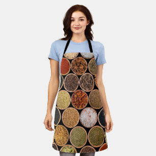 Various spices and food ingredients apron