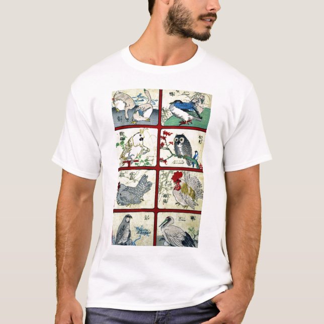 Various types of birds Ukiyoe T-Shirt (Front)