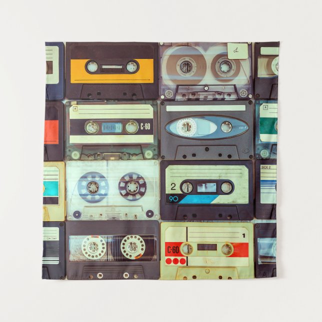 Various vintage audio cassettes tapestry (Front)