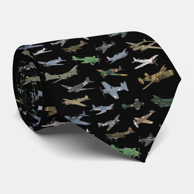 Various WW2 Airplanes Tie (Rolled)
