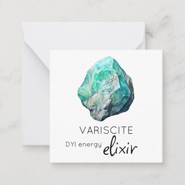*~*  Variscite  Elixir Stone AP64 Flat Note Card (Front)
