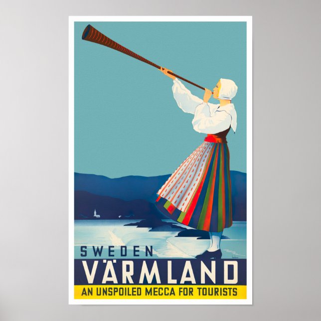 Varmland Suède vintage travel Poster (Devant)