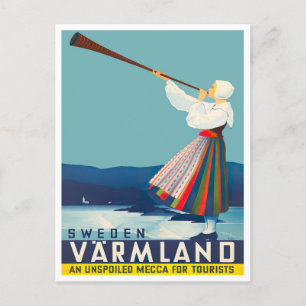 Varmland Sweden vintage travel Postcard