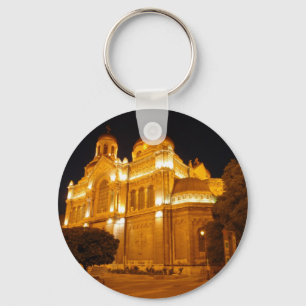 Varna Cathedral At Night Keychain