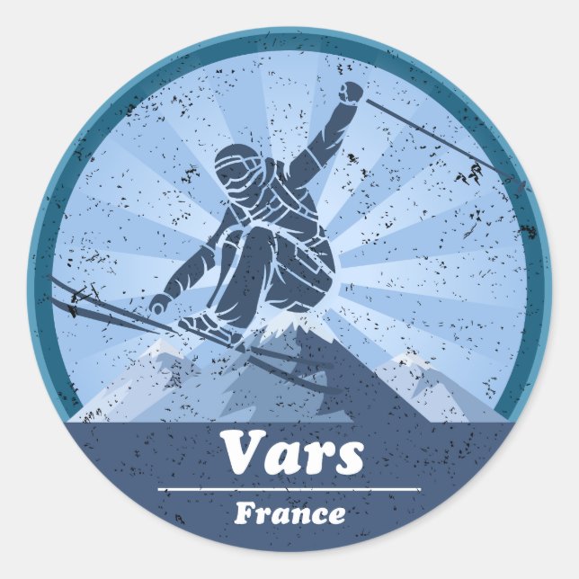 Vars Ski resort - Skiing Classic Round Sticker (Front)