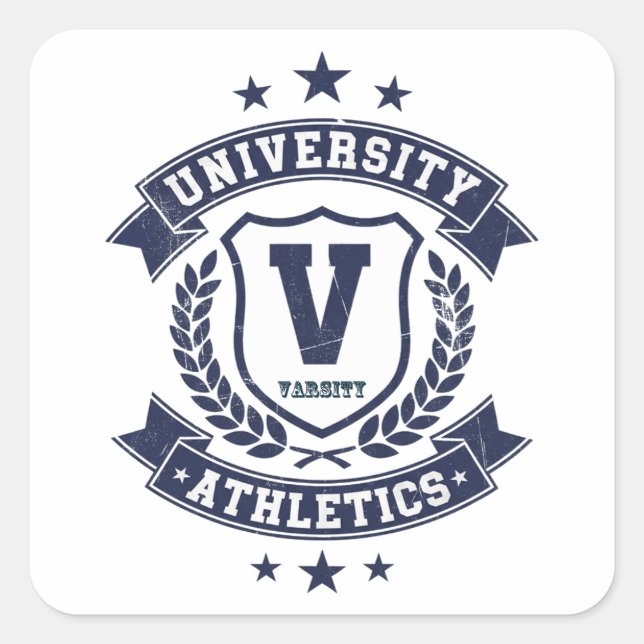 Varsity Athletics – College Sports Pride Square Sticker (Front)