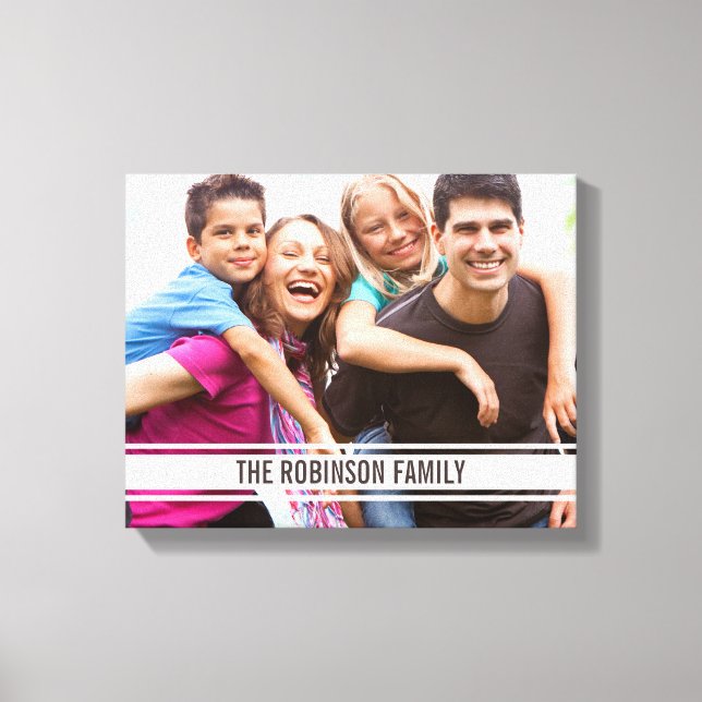 Varsity Bar Family Photo on Canvas Wall Art (Front)