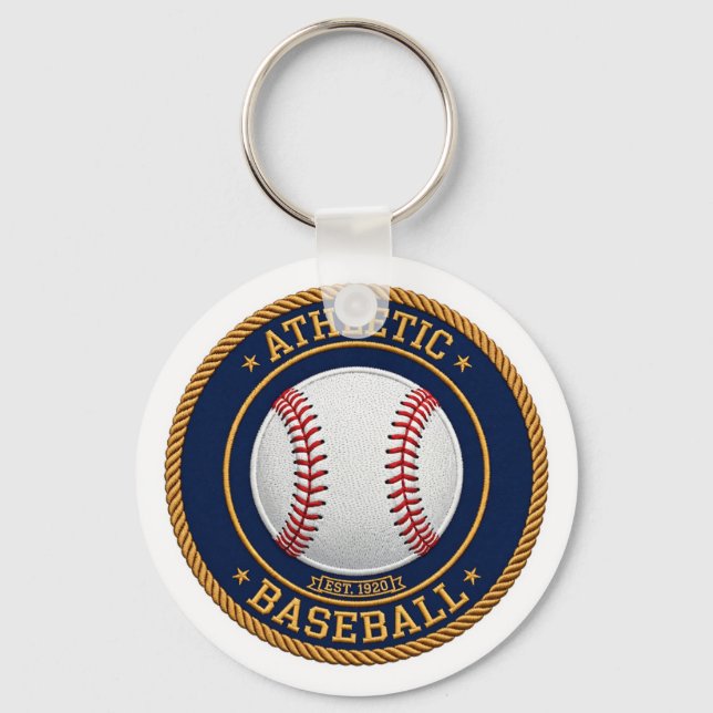 Varsity Baseball Red Stitch Keychain (Front)